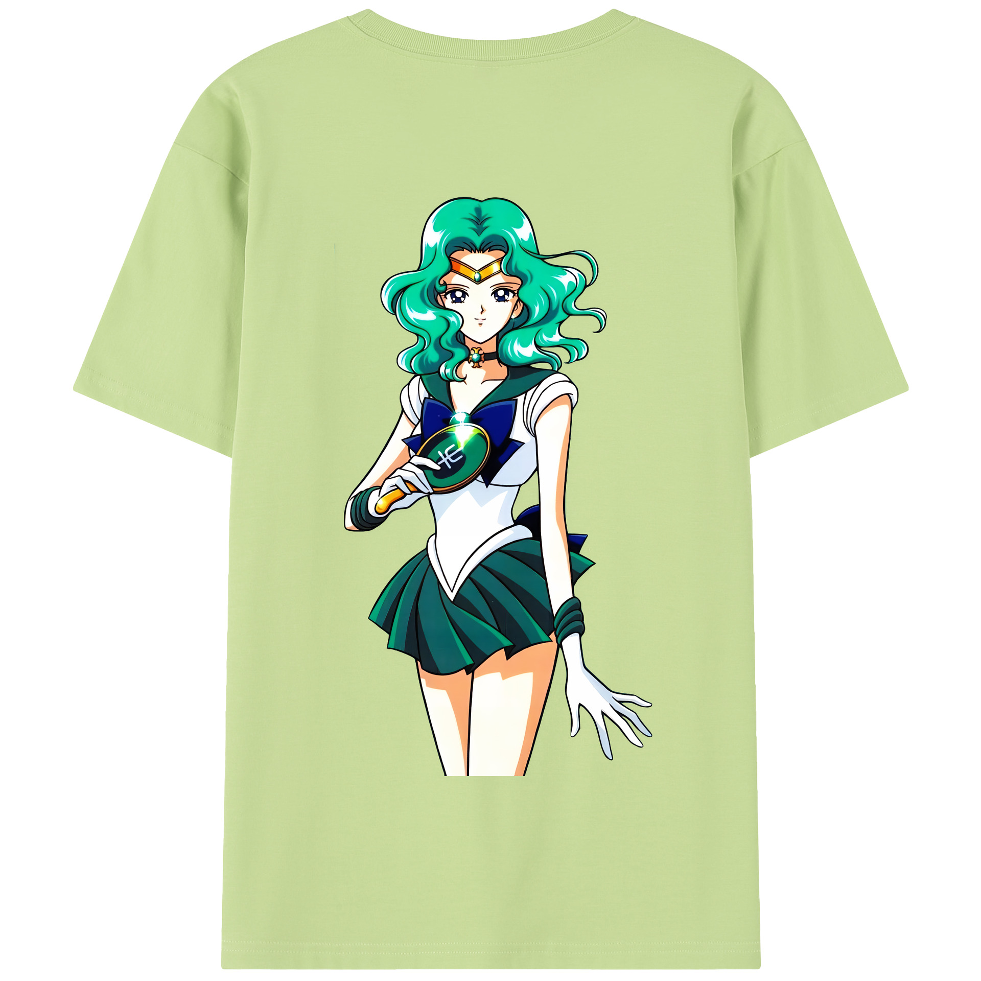 （画像用） 美少女戦士セーラームーン 海王 みちる（かいおう みちる） Sailor Moon Kaiou Michiru 綿100％半袖Tシャツ（背面プリント）